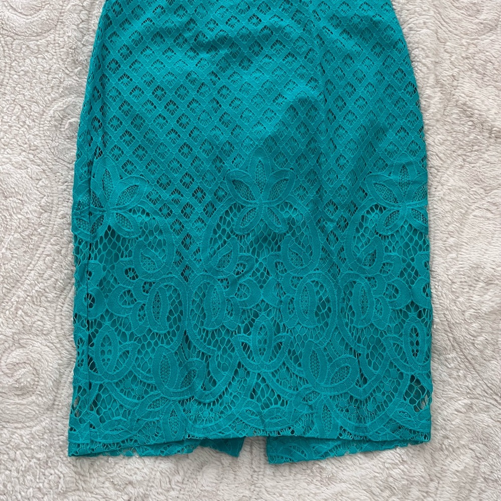 Loft Teal Lace Skirt